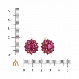 Серьги с облагороженным рубином и рубинами