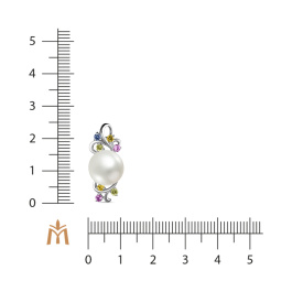 Подвеска с жемчугом и цветными сапфирами