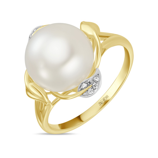 Кольцо с жемчугом и бриллиантами