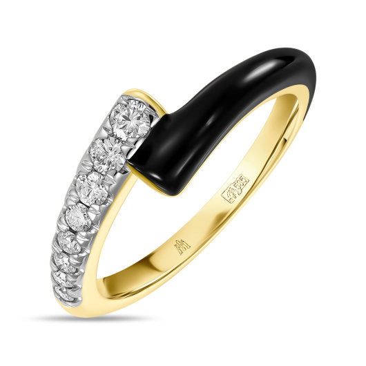 Кольцо с керамикой и бриллиантами