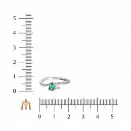 Кольцо с бриллиантами и изумрудом