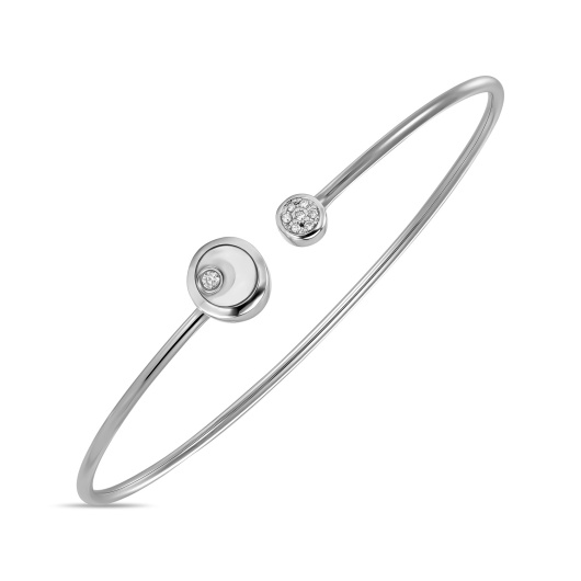 Браслет жесткий с топазом, стеклом и бриллиантами