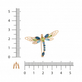 Брошь с топазами, хризолитом и лондон топазом