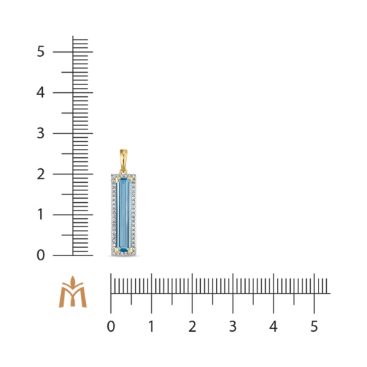 Подвеска с бриллиантами и топазом