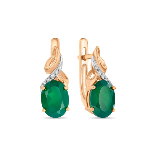 Серьги с агатами и бриллиантами