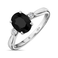 Кольцо с бриллиантами и цветными сапфирами - фото 1