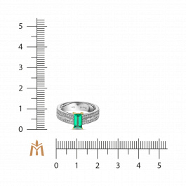 Кольцо с бриллиантами и изумрудом