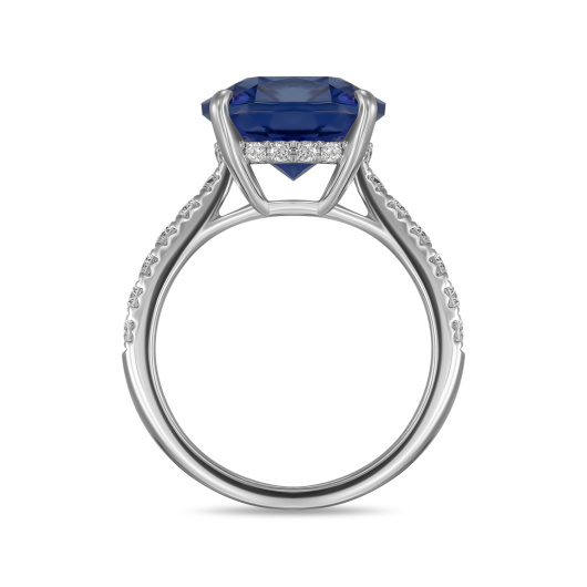 Кольцо с бриллиантами и танзанитом