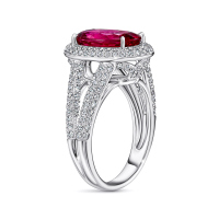 Кольцо с бриллиантами и рубеллитом - фото 2