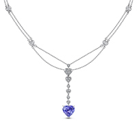 Колье с бриллиантами и танзанитом - фото 1