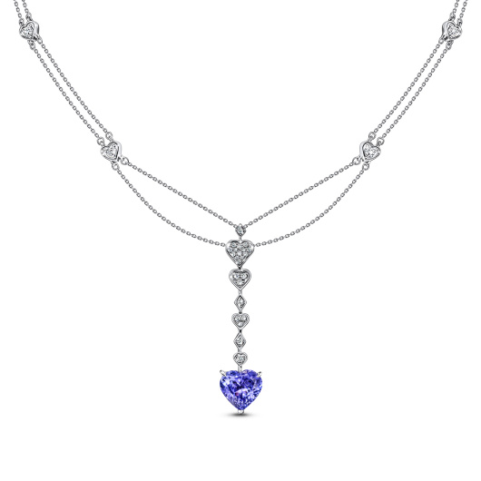 Колье с бриллиантами и танзанитом