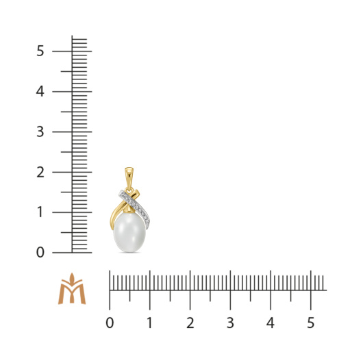 Подвеска с бриллиантами и жемчугом