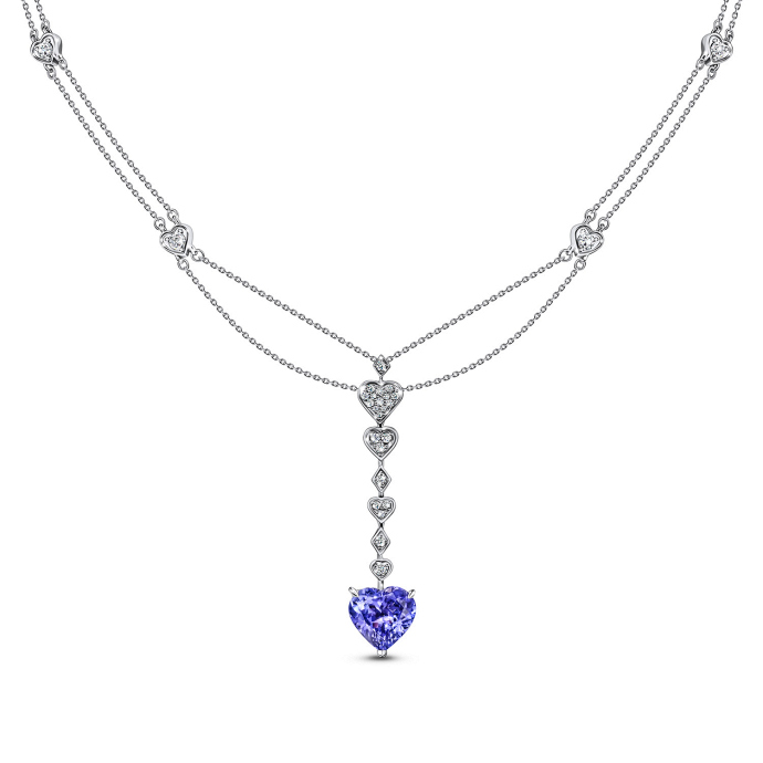 Колье с бриллиантами и танзанитом - фото 1