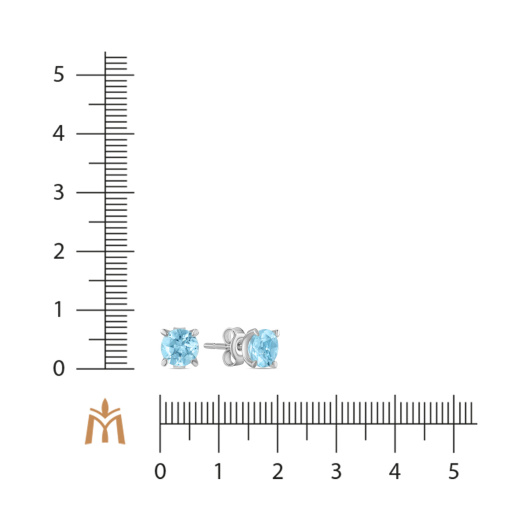 Серьги с аквамаринами