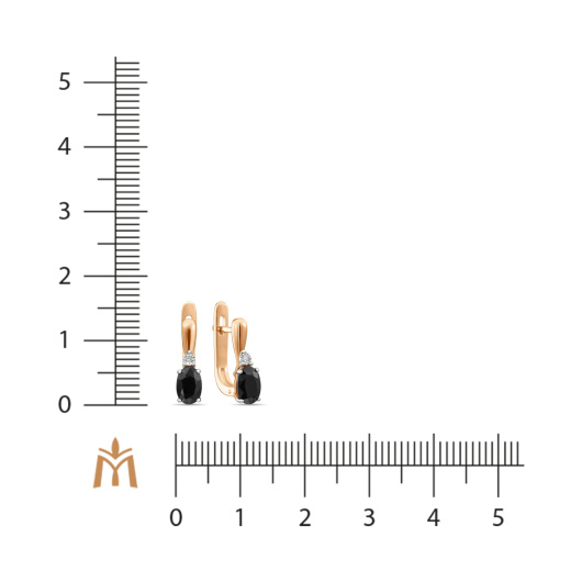 Серьги с бриллиантами и цветными сапфирами