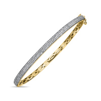 Браслет жесткий с бриллиантами - фото 1