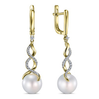 Серьги с бриллиантами и жемчугом - фото 1 Серьги с бриллиантами и жемчугом - фото 1