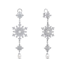 Серьги с бриллиантами и жемчугом