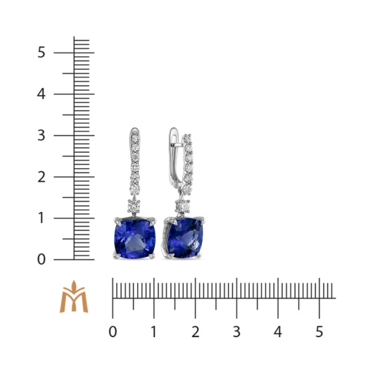 Серьги с бриллиантами и танзанитами