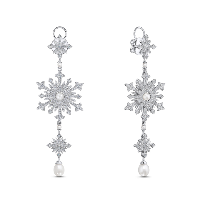 Серьги с бриллиантами и жемчугом - фото 1 Серьги с бриллиантами и жемчугом - фото 1