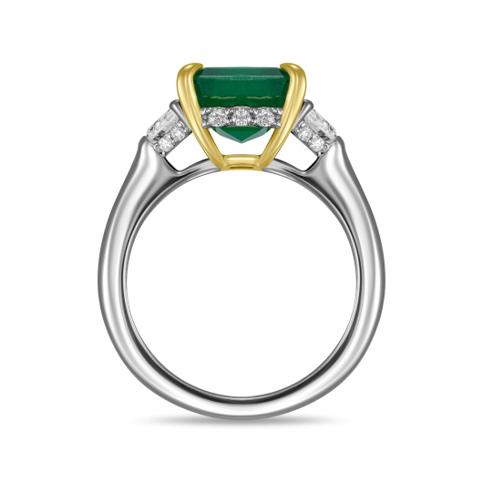 Кольцо с бриллиантами и изумрудом