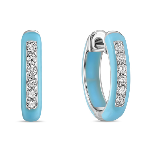 Серьги с бриллиантами и керамикой