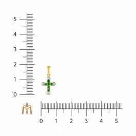 Крест с бриллиантами и изумрудами