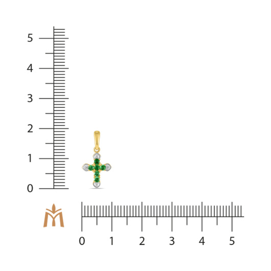 Крест с изумрудами и бриллиантами