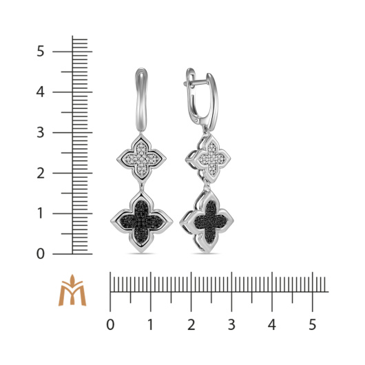 Серьги с бриллиантами и облагороженными бриллиантами