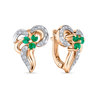 Серьги с изумрудами и бриллиантами - фото 1 Серьги с изумрудами и бриллиантами - фото 1