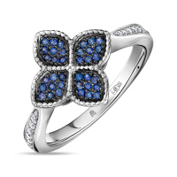 Кольцо с бриллиантами и сапфирами - фото 1