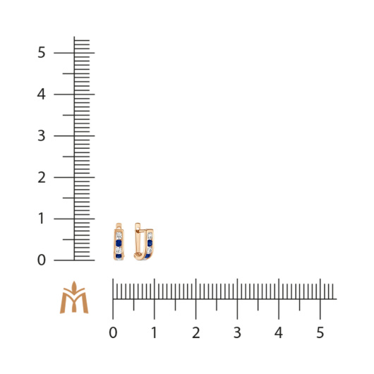 Серьги с шпинелью и фианитами