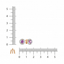 Серьги с аметистами и фианитами