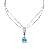 Колье с сапфиром, аквамарином и бриллиантами - фото 1 Колье с сапфиром, аквамарином и бриллиантами - фото 1