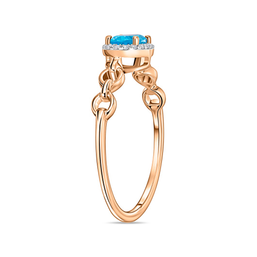 Кольцо с топазом и бриллиантами