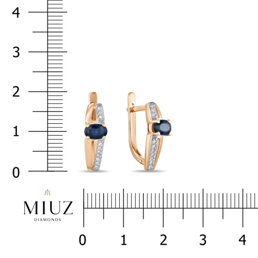 Серьги с сапфирами и бриллиантами