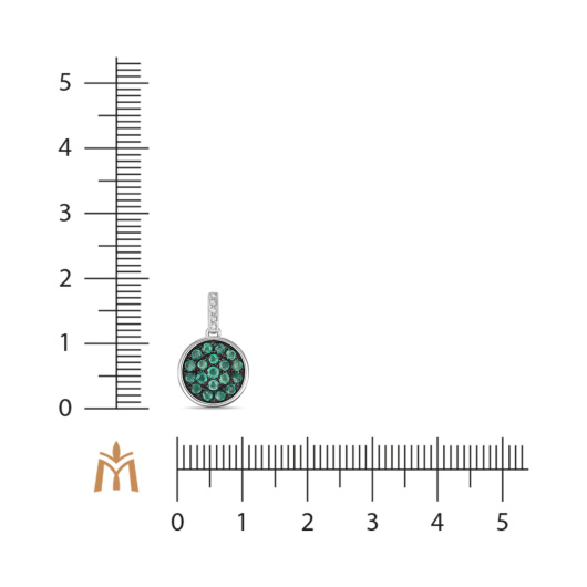 Подвеска с бриллиантами и изумрудами