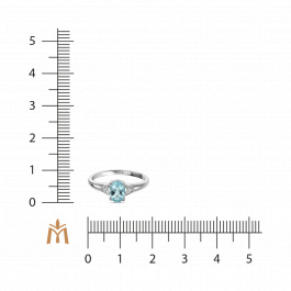 Кольцо с аквамарином и бриллиантами