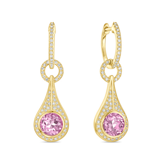 Серьги с бриллиантами и турмалинами