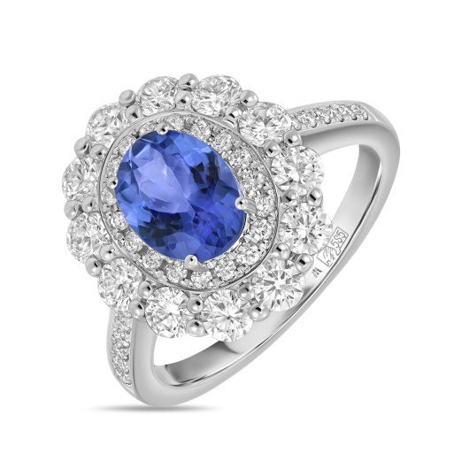 Кольцо с танзанитом и бриллиантами