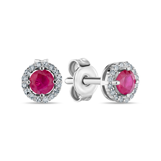 Серьги с бриллиантами и рубинами