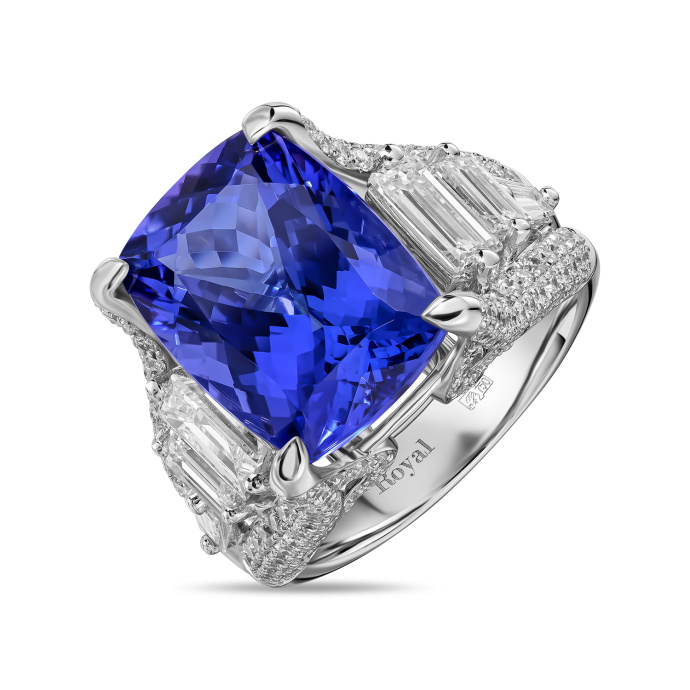 Кольцо с бриллиантом и танзанитом - фото 1 Кольцо с бриллиантом и танзанитом - фото 1