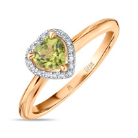 Кольцо с бриллиантами и перидотом - фото 1 Кольцо с бриллиантами и перидотом - фото 1