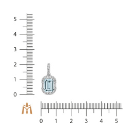 Подвеска с аквамарином и бриллиантами