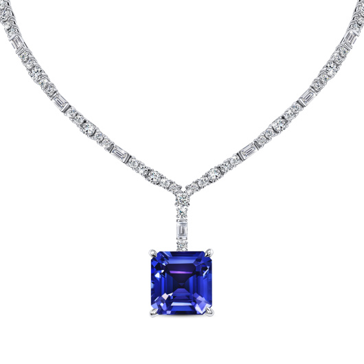 Колье с бриллиантами и танзанитом