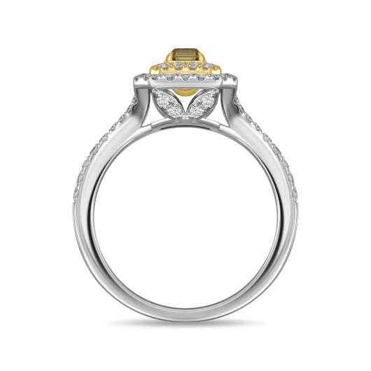 Кольцо с бриллиантами и облагороженными бриллиантами