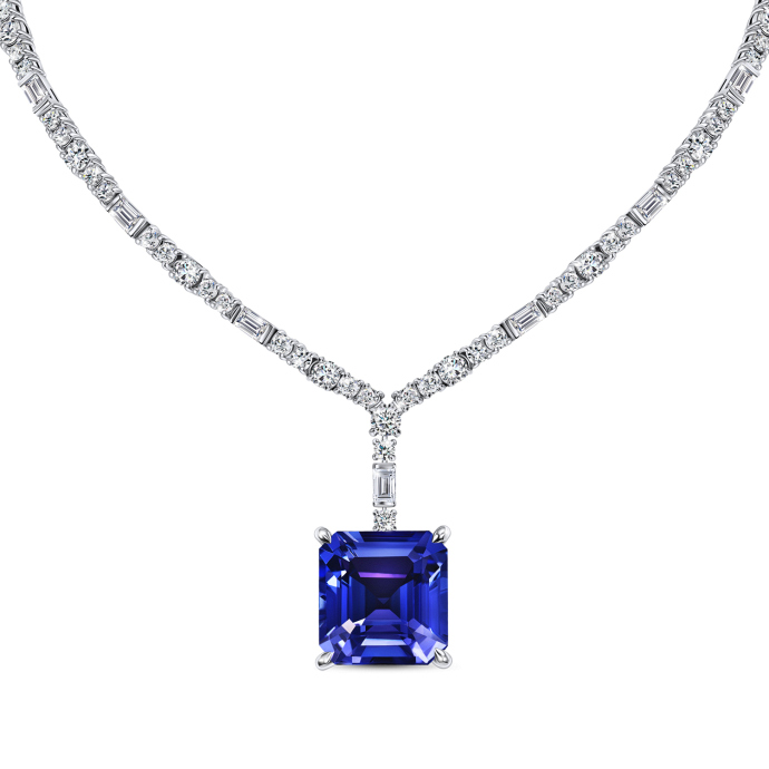 Колье с бриллиантами и танзанитом - фото 2