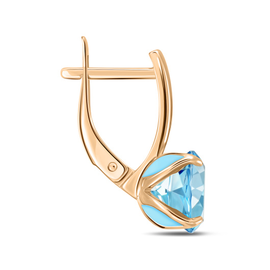 Серьги с топазами и эмалью