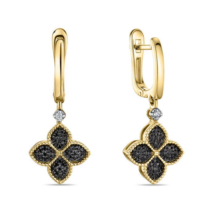 Серьги с бриллиантами и облагороженными бриллиантами - фото 1 Серьги с бриллиантами и облагороженными бриллиантами - фото 1