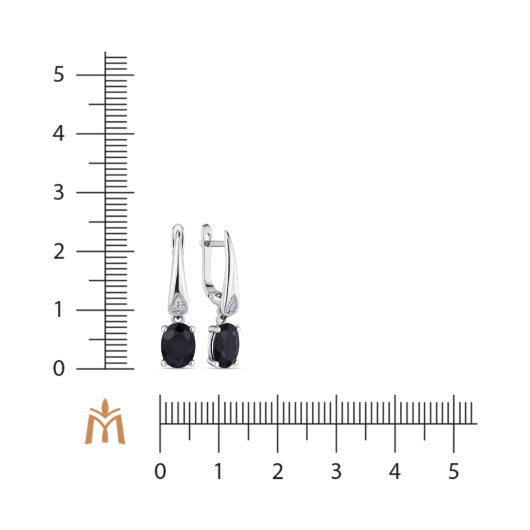 Серьги с бриллиантами и цветными сапфирами